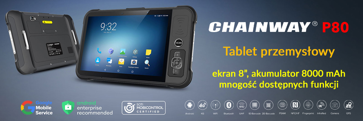Chainway P80 - Tablet przemysłowy - baner